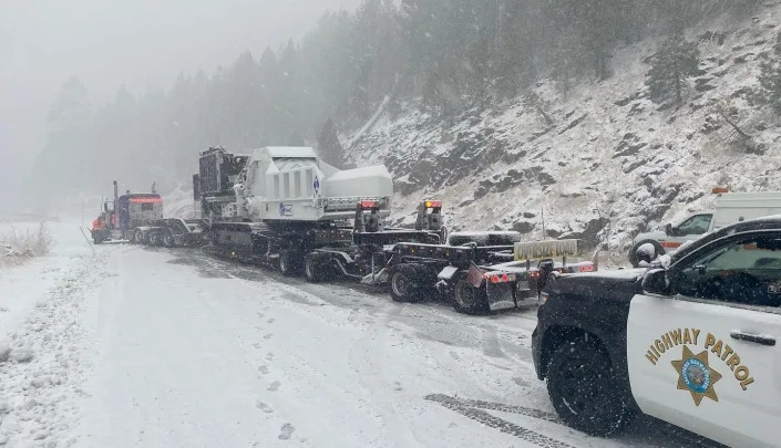 Snow spinouts on I-80