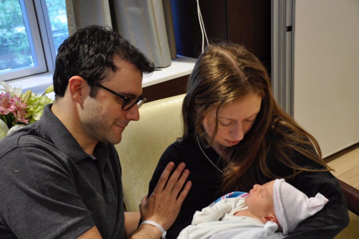 Quite the Father's Day gift! Chelsea Clinton and her husband Marc Mezvinsky welcomed their second child, a son named Aidan, on June 18, 2016. The happy couple shared a moment with the newest member of their family while at the hospital the next day.