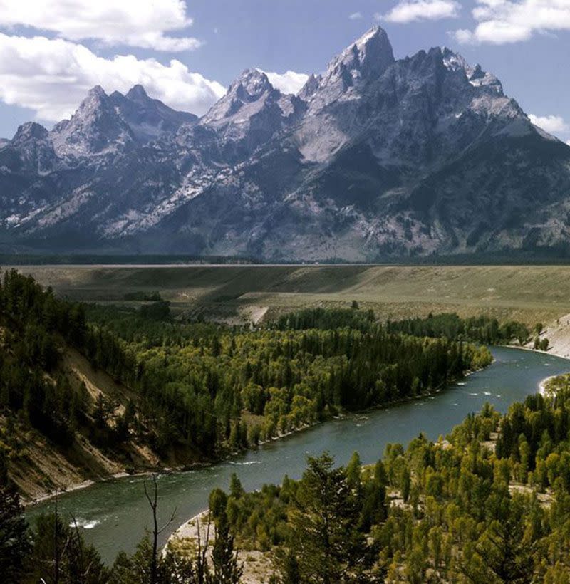 Mountainous landforms, Mountain, Natural landscape, Nature, Mountain range, Highland, Wilderness, Sky, River, Natural environment, 