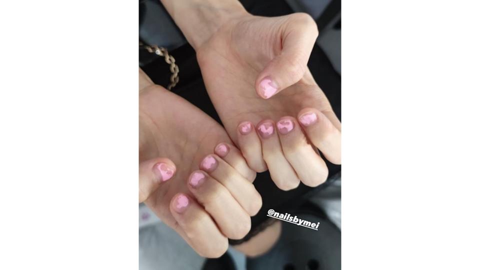 A close up of the manicures at Miu Mius SS25 show