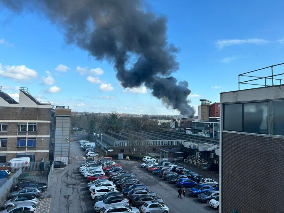 Smoke rises from the scene in Southampton (Emily S/@esmith495/PA Wire)