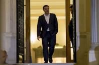 Greek Prime Minister Alexis Tsipras leaves the Maximos Mansion after a governmental council in Athens, Greece June 27, 2015. REUTERS/Marko Djurica