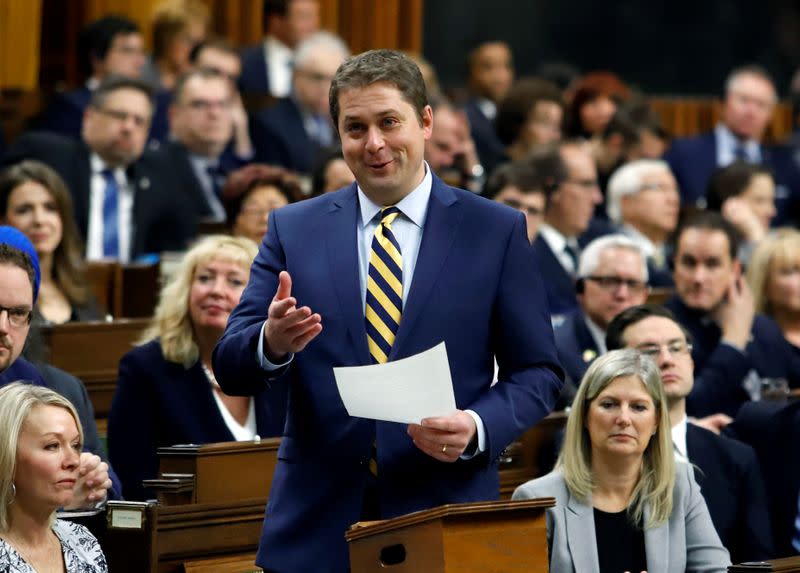 Conservative Party leader and Leader of the Official Opposition Andrew Scheer welcomes Members of Parliament to the House of Commons as parliament prepares to resume for the first time since the election in Ottawa