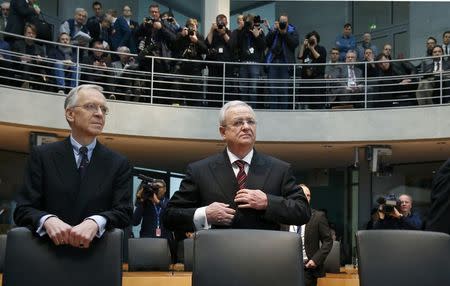 Former Volkswagen chief executive Martin Winterkorn arrives to testify to a German parliamentary committee on the carmaker's emissions scandal in Berlin, Germany, January 19, 2017. REUTERS/Fabrizio Bensch