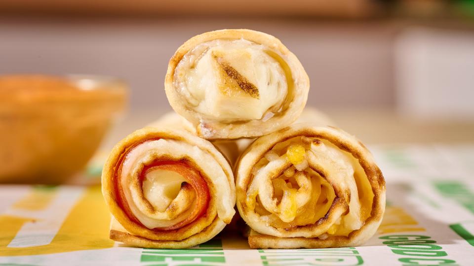 The Footlong Dippers, available now at Subway restaurants nationwide, feature swirling melted cheese, meat, and are rolled in Subway's flatbread.