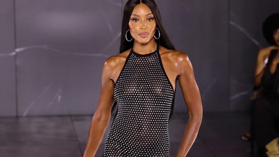 new york, new york september 05 naomi campbell during prettylittlething x naomi campbell runway at cipriani 25 broadway on september 05, 2023 in new york city photo by theo wargogetty images