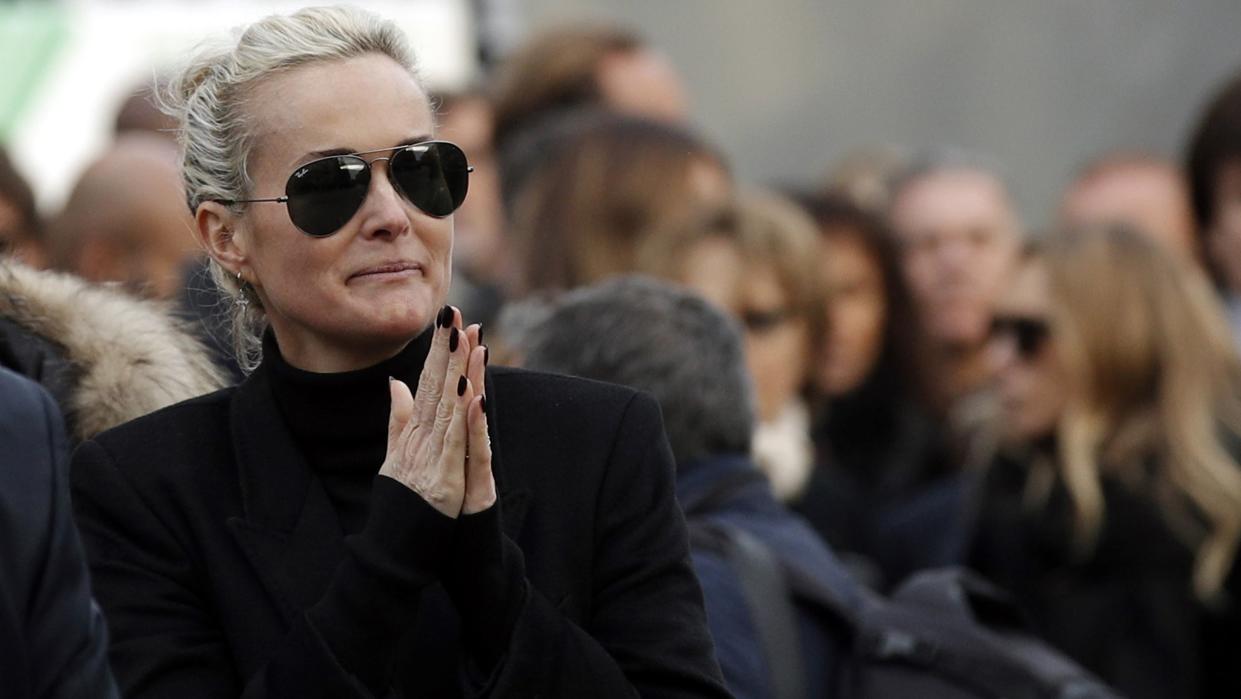 Laeticia Hallyday, le 9 décembre 2017, lors de l'hommage à Johnny Hallyday.  - Yan Valat - AFP