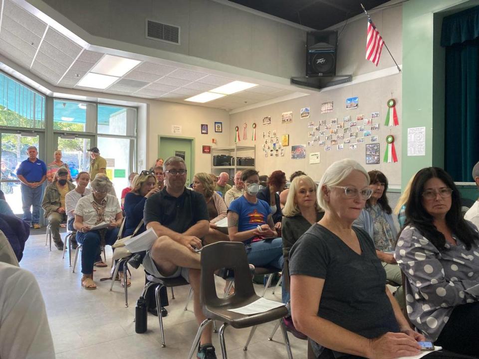 Community members, parents and students attend a June 20, 2023, Templeton Unified School District board meeting on transgender students’ use of restrooms and locker rooms.