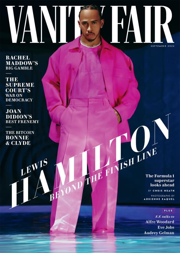 <p><a href="https://www.vanityfair.com/style/2022/08/cover-story-lewis-hamilton-never-quits" rel="nofollow noopener" target="_blank" data-ylk="slk:Photo: Adrienne Raquel/Courtesy of Vanity Fair;elm:context_link;itc:0;sec:content-canvas" class="link ">Photo: Adrienne Raquel/Courtesy of Vanity Fair</a></p>