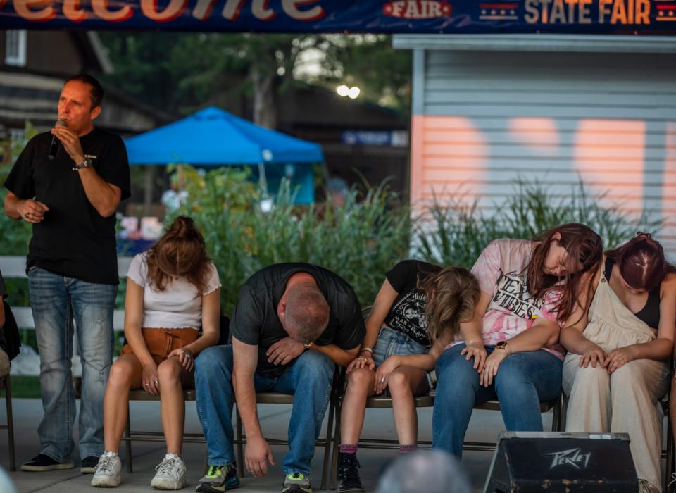 Volunteers are hypnotized at the 2022 Wilson County Fair  — Tennessee State Fair in Lebanon.