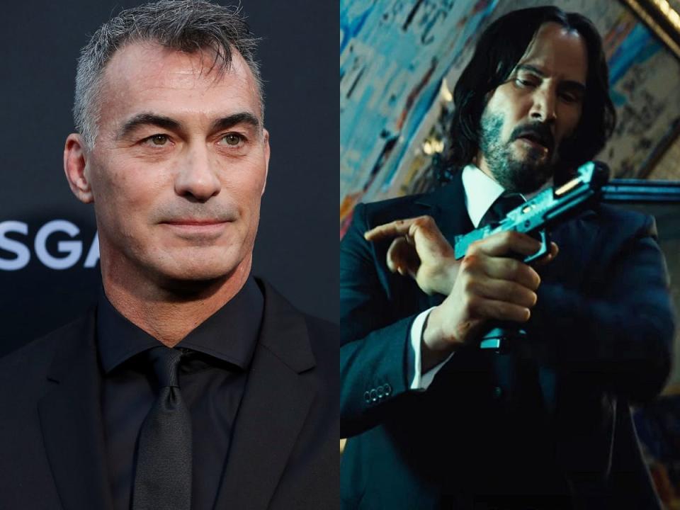 Chad Stahelski and Keanu Reeves as John Wick.