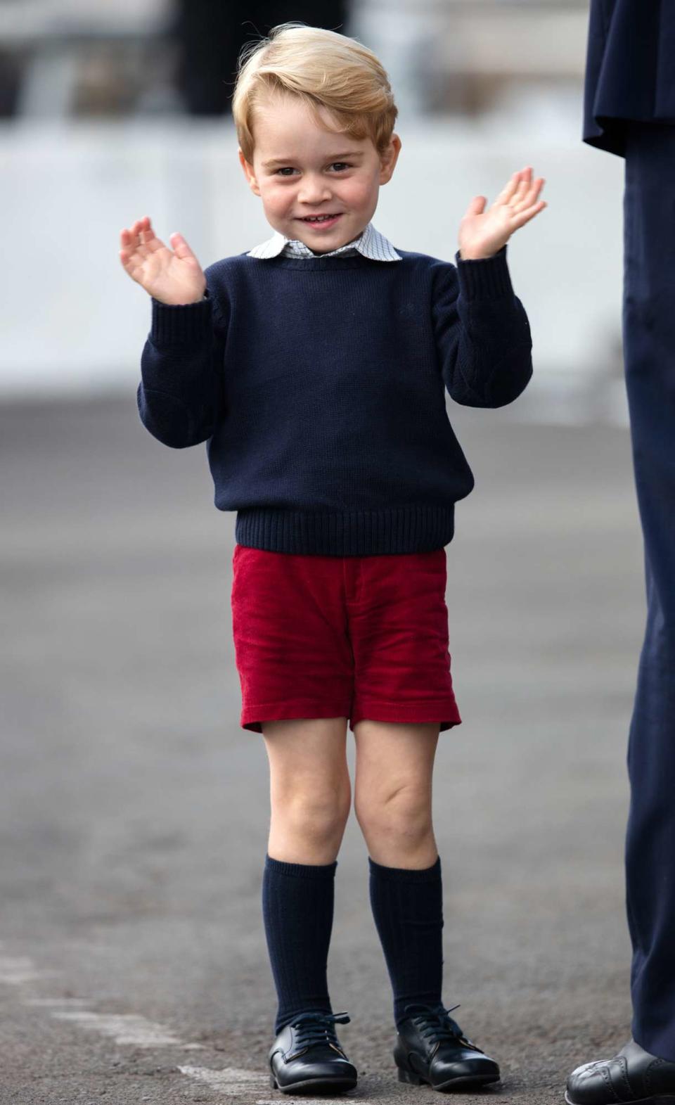 Prince George of Cambridge departs Victoria on October 1, 2016 in Victoria, Canada