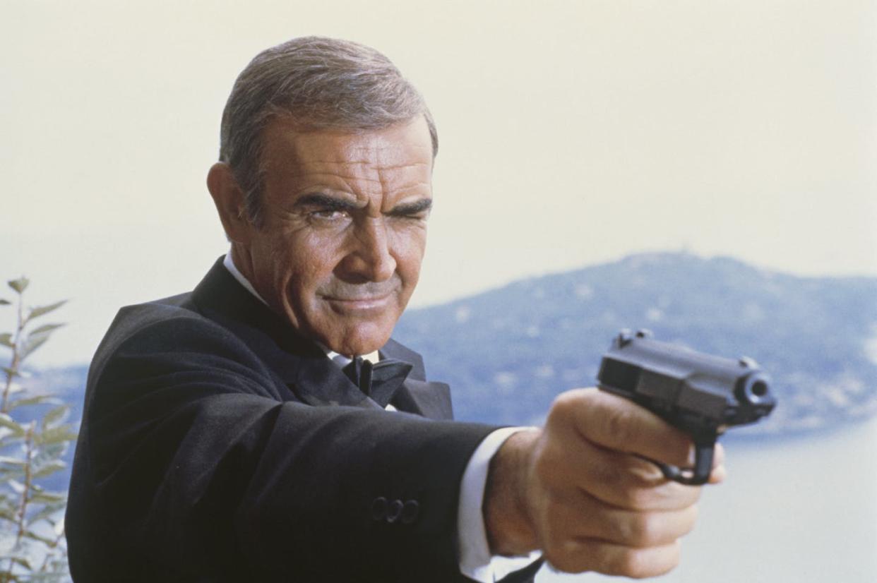 The witty one-liner is a calling card of the James Bond film franchise. <a href="https://www.gettyimages.com/detail/news-photo/actor-sean-connery-on-set-of-the-movie-james-bond-never-say-news-photo/1307541937?adppopup=true" rel="nofollow noopener" target="_blank" data-ylk="slk:Bob Penn/Sygma via Getty Images;elm:context_link;itc:0;sec:content-canvas" class="link ">Bob Penn/Sygma via Getty Images</a>