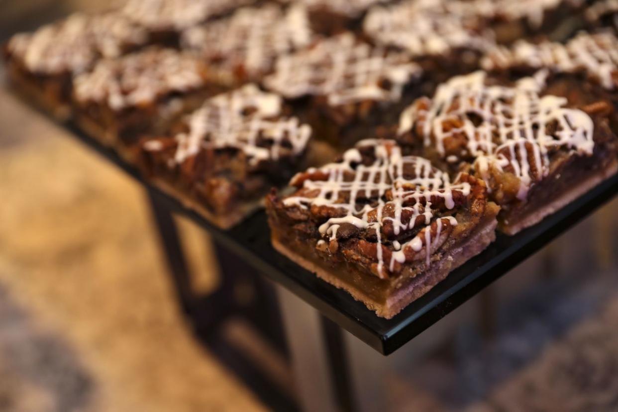 Pecan Turtle Brownies at a Party
