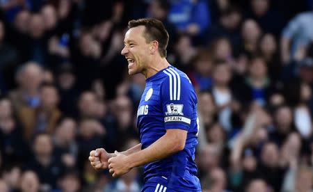 Football - Chelsea v Manchester United - Barclays Premier League - Stamford Bridge - 18/4/15 Chelsea's John Terry celebrates at the end of the game Reuters / Toby Melville