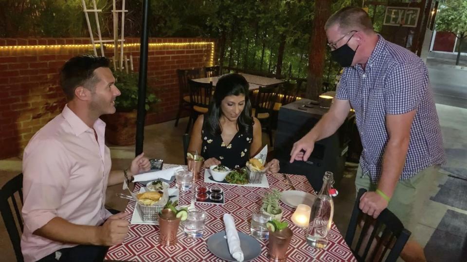 Owner Liam Dwyer, right, welcomes guests at 7th & Carson, a downtown Las Vegas restaurant