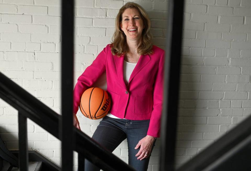 Former North Carolina State women’s basketball player and current college basketball analyst Debbie Antonelli on Thursday, April 13, 2023.
