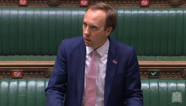 Health Secretary Matt Hancock updating MPs in the House of Commons, London, on the latest situation on the Coronavirus pandemic.