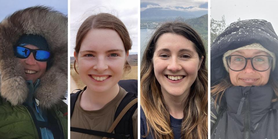 Four women have been selected to run the world's most remote post office in Antarctica. From the left, Lucy Bruzzone, Clare Ballantyne, Natalie Corbett and Mairi Hilton.