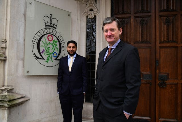 Uber drivers Yaseen Aslam (left) and James Farrar (Ian West/PA)