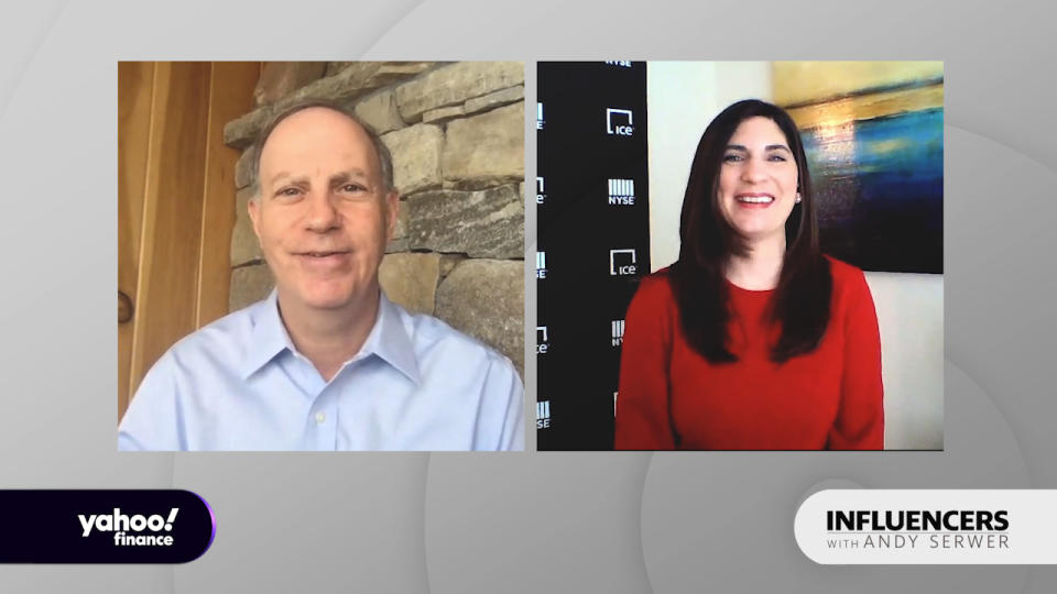 Stacey Cunningham, president of the New York Stock Exchange, appears on "Influencers with Andy Serwer." 