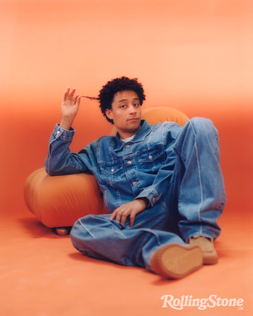 Loyle wears denim jacket and jeans both by Corteiz Rules the World, t-shirt by Pro-Club at Blacksmiths, 1858 Geosphere 0 Oxygen The 8000 42mm watch by Montblanc, ring by Pawnshop, Torhill hi boots by Clarks. (Picture: Michelle Helena Janssen)