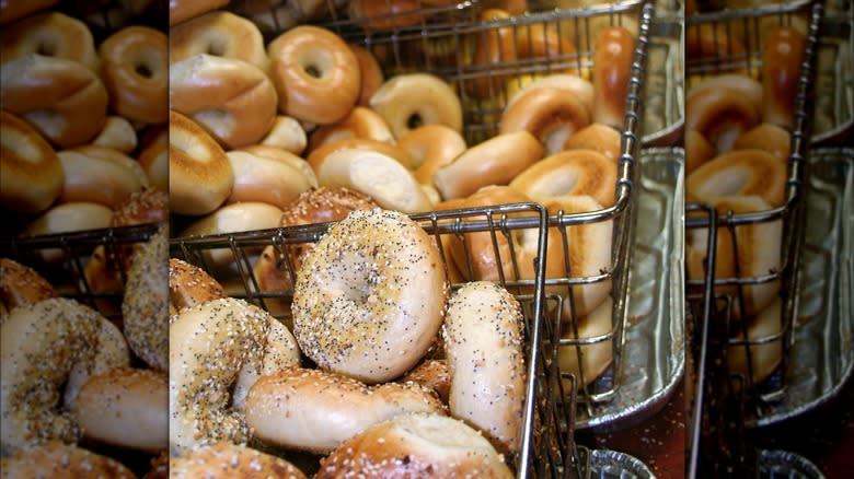 Bagels in bins