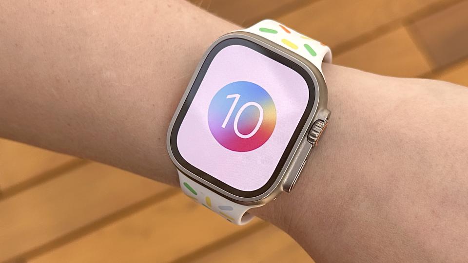 The Apple Watch Series 9 on a wrist.