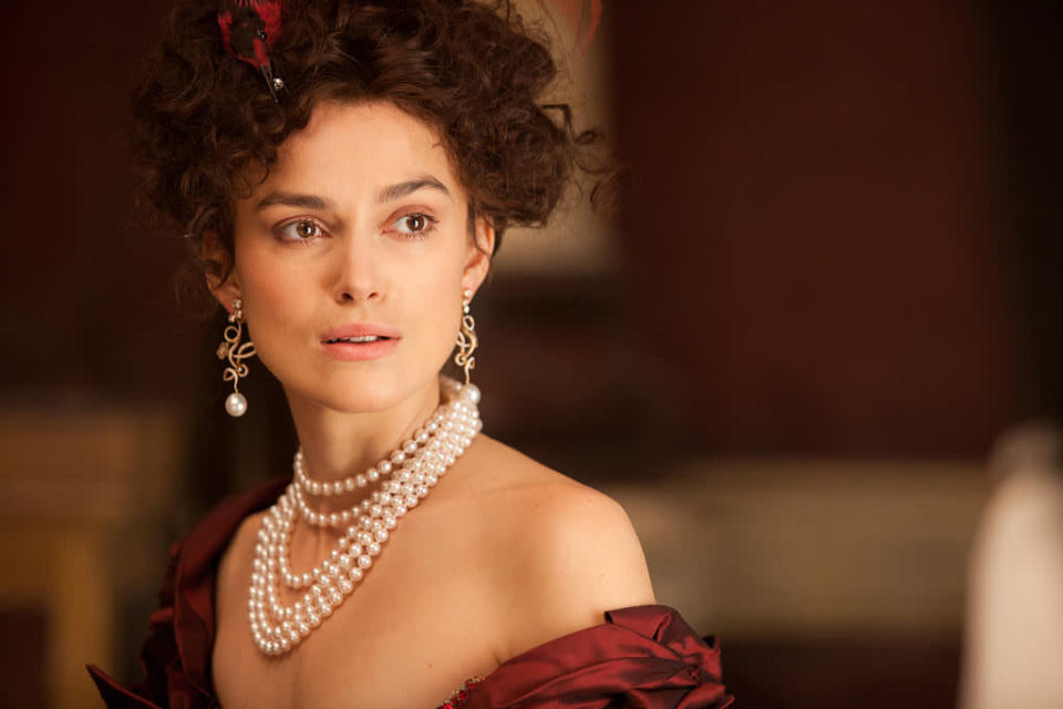 "<a href="http://movies.yahoo.com/movie/anna-karenina-2012/" data-ylk="slk:Anna Karenina;elm:context_link;itc:0;sec:content-canvas" class="link ">Anna Karenina</a>" <br> The third collaboration of Academy Award® nominee Keira Knightley with acclaimed director Joe Wright, following the award-winning box office successes Pride & Prejudice and Atonement, is a bold, theatrical new vision of the epic love story, adapted from Leo Tolstoy’s timeless novel by Academy Award winner Tom Stoppard (Shakespeare in Love). The story powerfully explores the capacity for love that surges through the human heart. As Anna (Knightley) questions her happiness and marriage, change comes to surround her. Also starring Jude Law and Aaron Taylor-Johnson.