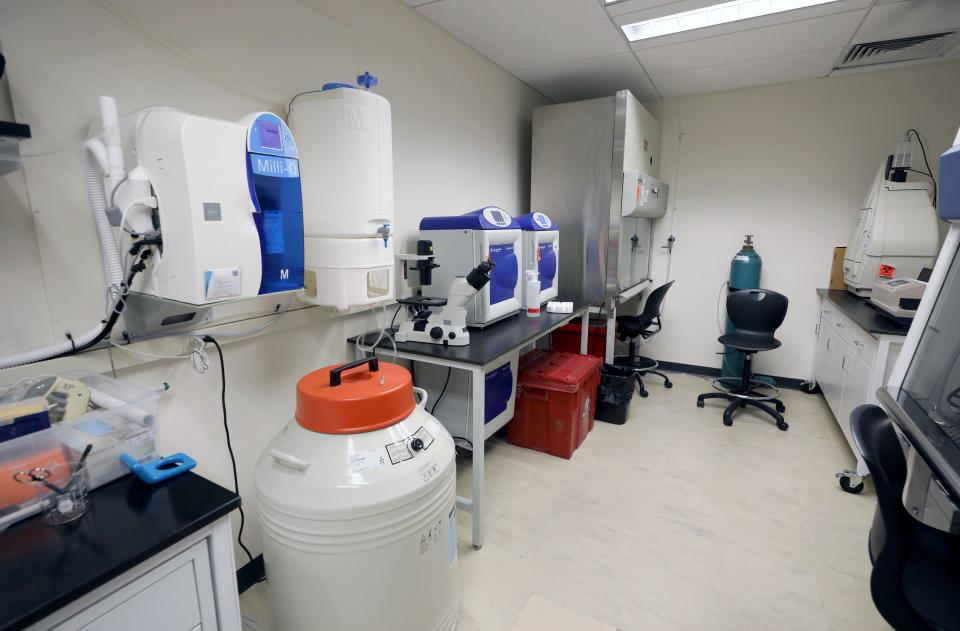 One of the shared work labs at the incubator at New York Medical College in Valhalla, pictured Aug. 21, 2023.