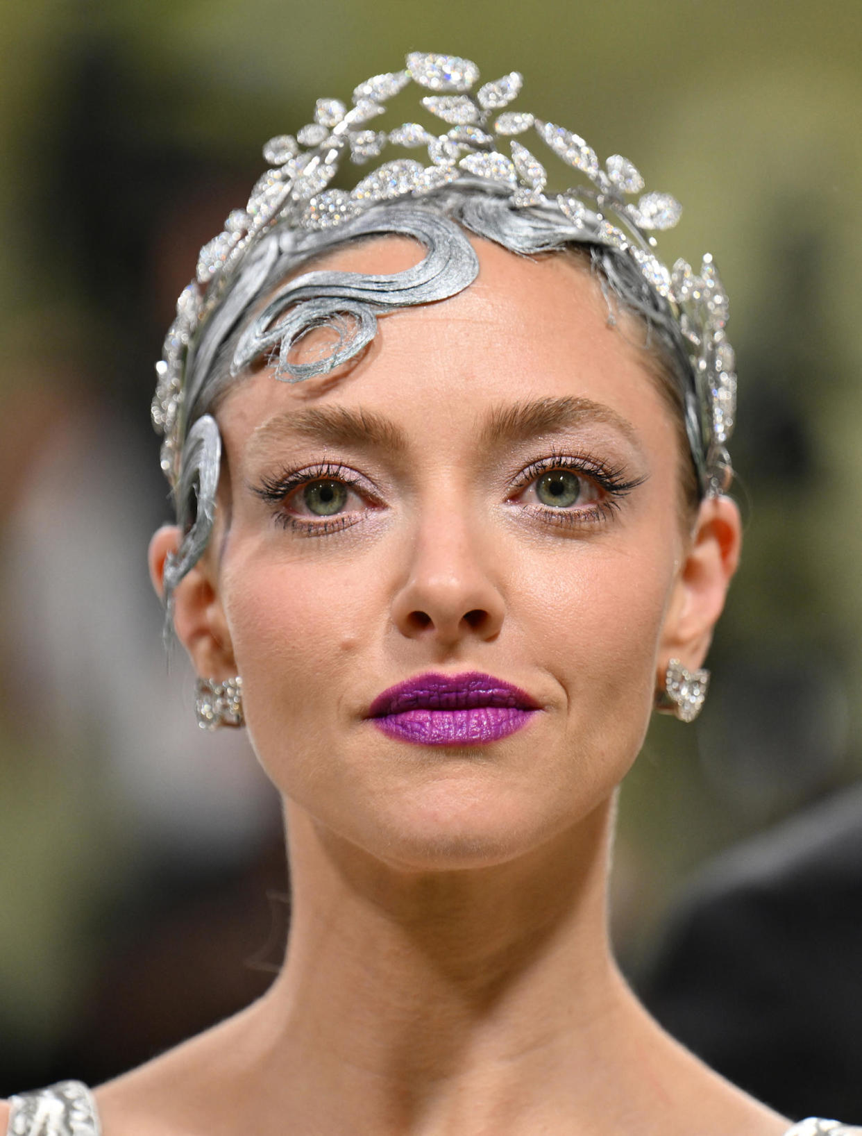 Amanda Seyfried arrives for the 2024 Met Gala in New York on May 6, 2024. (Angela Weiss / AFP via Getty Images)