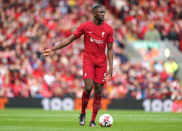 Ibrahima Konate will be assessed ahead of Liverpool's fixture against Newcastle (Mike Egerton/PA)