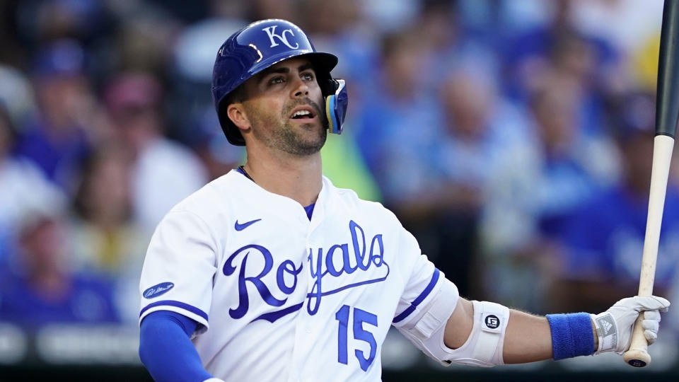 Whit Merrifield is on his way to the Blue Jays. (Photo by Kyle Rivas/Getty Images)
