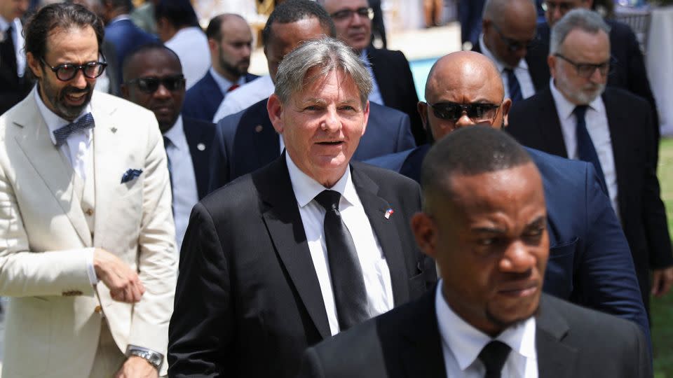 US Ambassador to Haiti Dennis Hankins walks after Haiti’s transitional council ceremony, on the outskirts of Port-au-Prince, Haiti on April 25, 2024. - Ralph Tedy Erol/Reuters