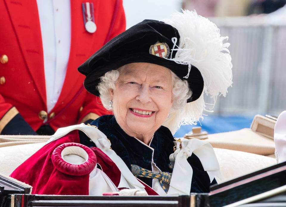 2019: Queen Elizabeth II attends the Order of the Garter service at St. George's Chapel on June 17, 2019, in Windsor, England.