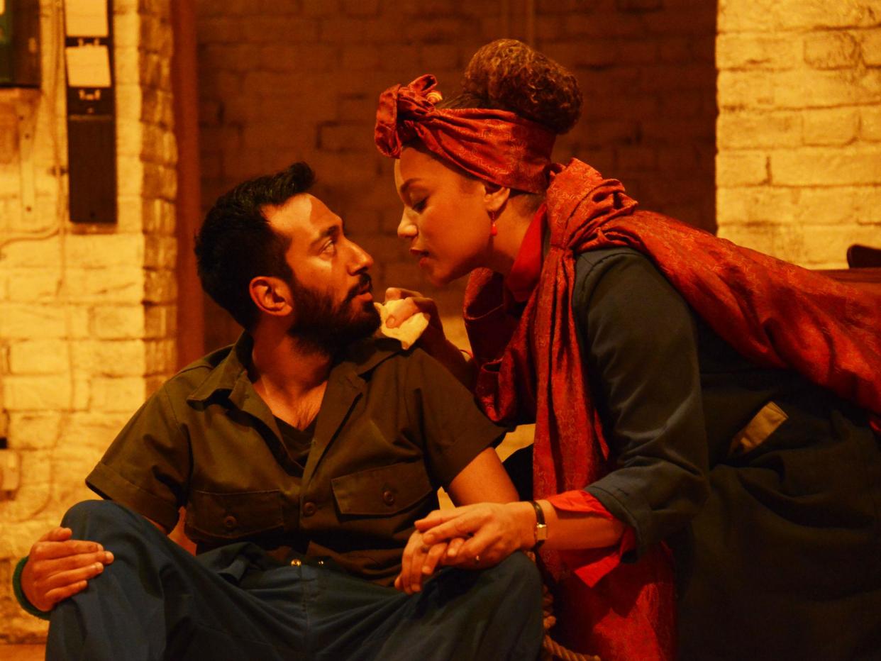 Naeem Hayat as Aurangzeb and Angela Griffin as Nourmahal in 'The Captive Queen': Nobby Clark