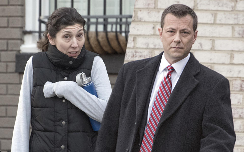 Lisa Page, Peter Strzok. (Yahoo News photo illustration; photos: REX/Shutterstock)