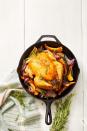 <p>Roast a whole bird for a satisfying, cozy supper that feeds four.</p><p>Get the <a href="https://www.goodhousekeeping.com/food-recipes/a38388066/skillet-roasted-chicken-recipe/" rel="nofollow noopener" target="_blank" data-ylk="slk:Skillet Roasted Chicken recipe" class="link "><strong>Skillet Roasted Chicken recipe</strong></a><em>.</em></p>