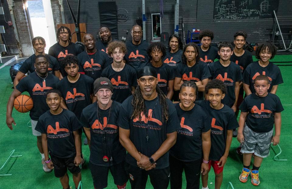 DeMarr Langford Sr., center, and other coaches held the first Back to School Camp at McClain’s Training Method last Friday and Saturday.