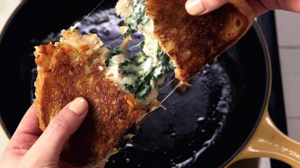 Spinach-Artichoke Dip Grilled Cheese