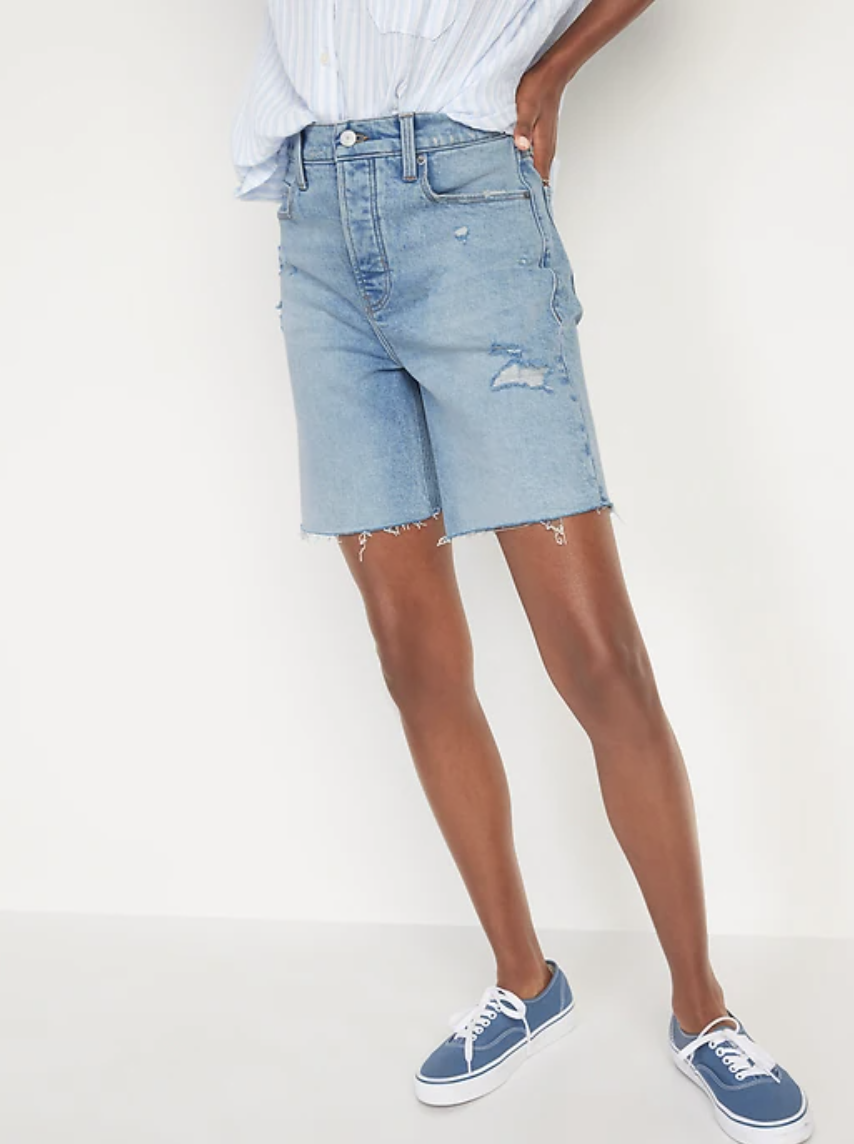 Extra High-Waisted Sky Hi Button-Fly Cut-Off Jean Shorts (Photo via Old Navy)