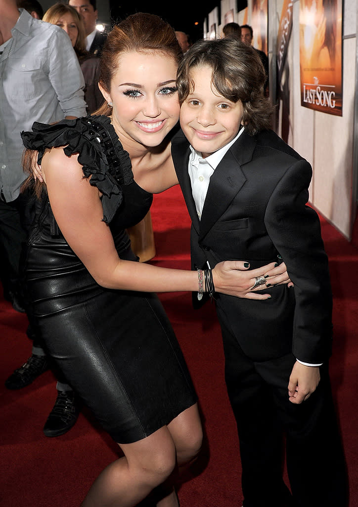 The Last Song LA Premiere 2010 Miley Cyrus Bobby Coleman