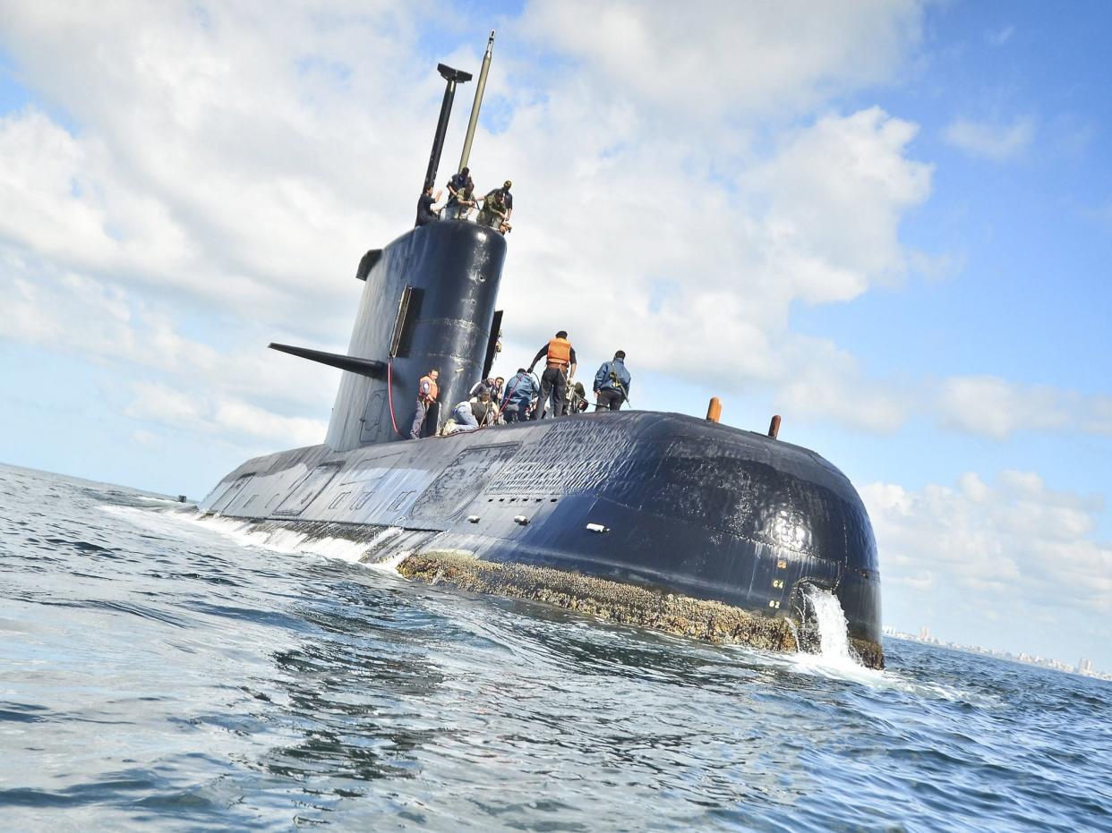The Argentine navy said it has lost contact with the the submarine off the country's southern coast: EPA
