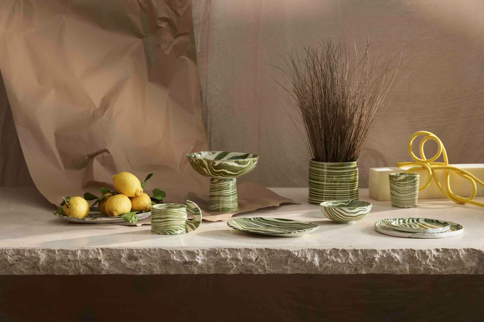 Table and serveware from Henry Holland’s new ceramics collection, including the Chalice (seen centre) which is exclusive to Liberty London