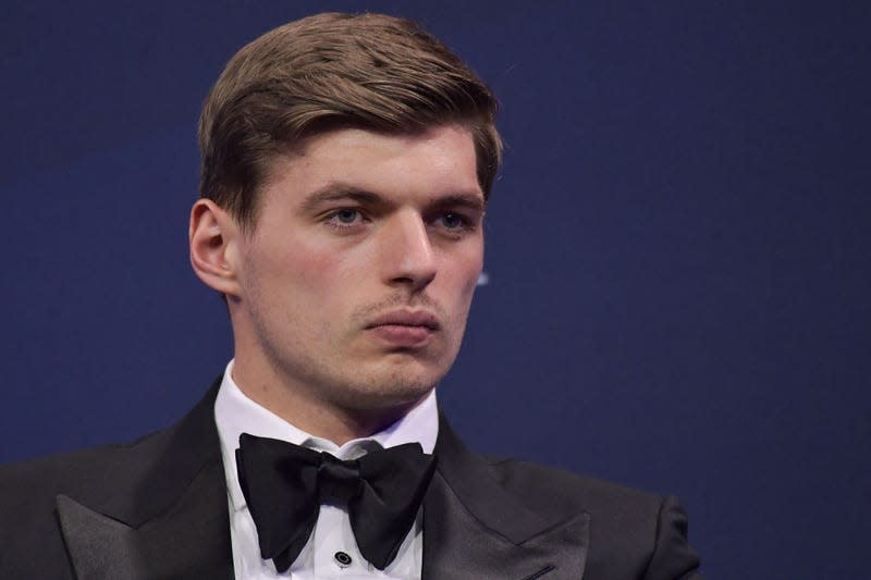 Max Verstappen wearing a tuxedo