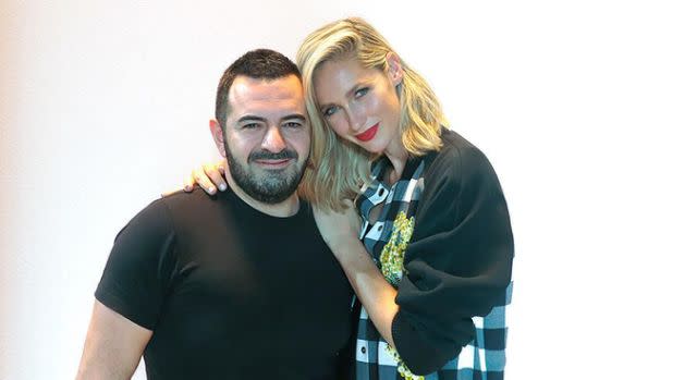 Steven Khalil backstage with Nikki Phillips at MBFWA