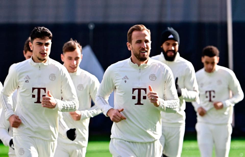 Harry Kane in training for Bayern (AFP via Getty Images)