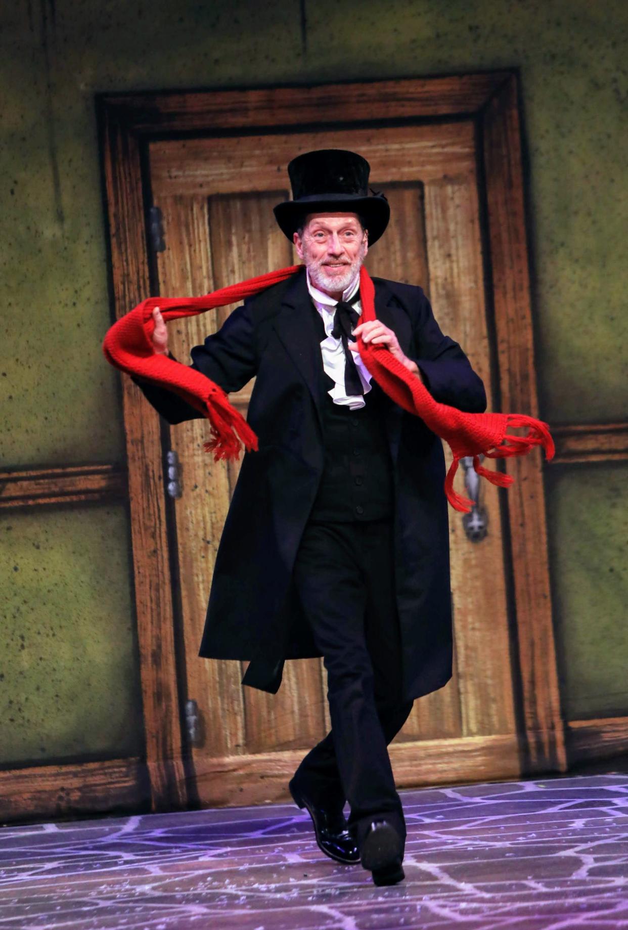 Brad Wages as Ebenezer Scrooge in the Venice Theatre production of “A Christmas Carol.”