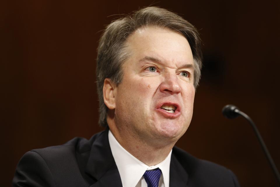 Supreme Court nominee Brett Kavanaugh testifies before a Senate Judiciary Committee confirmation hearing. (Photo: MICHAEL REYNOLDS via Getty Images)