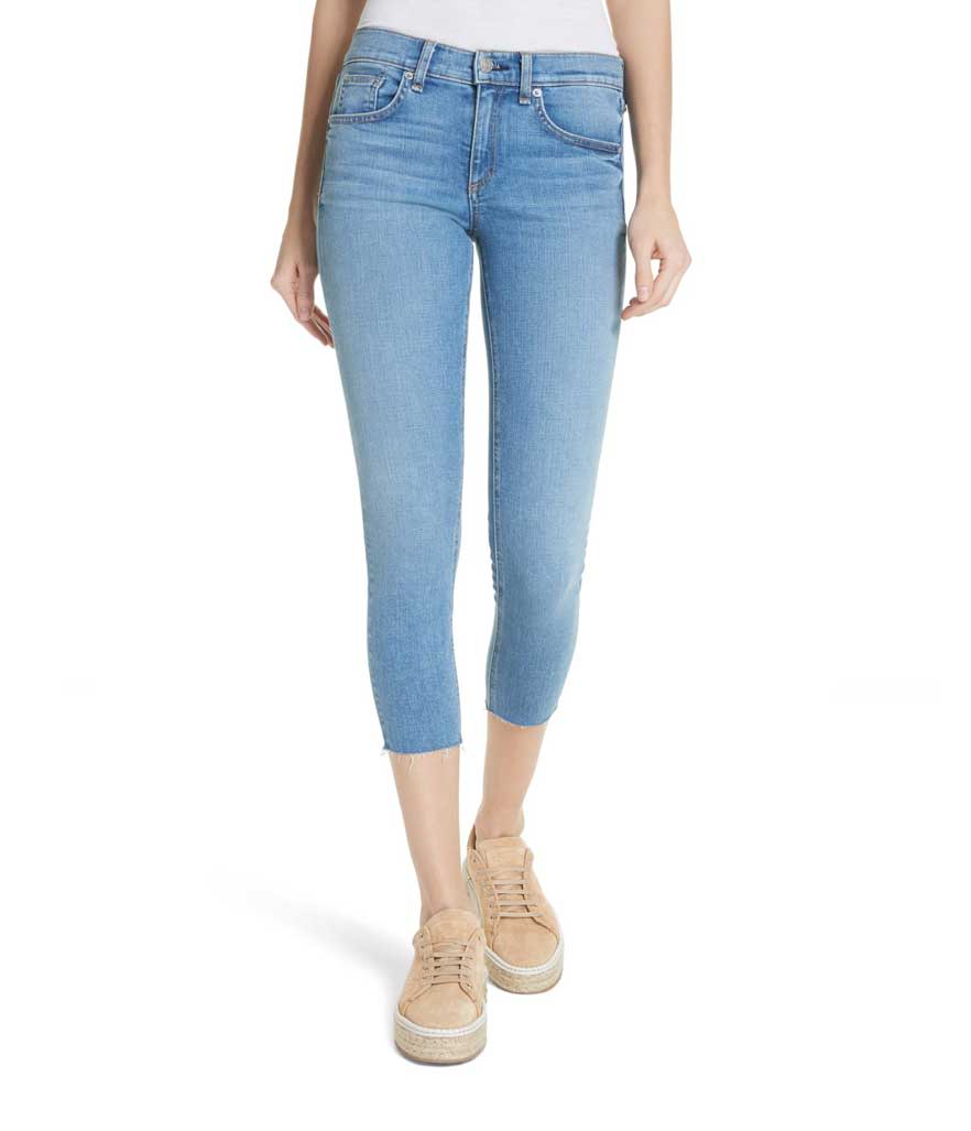 Raw-hem light-wash denim capris. (Photo: Rag & Bone/Nordstrom Rack)